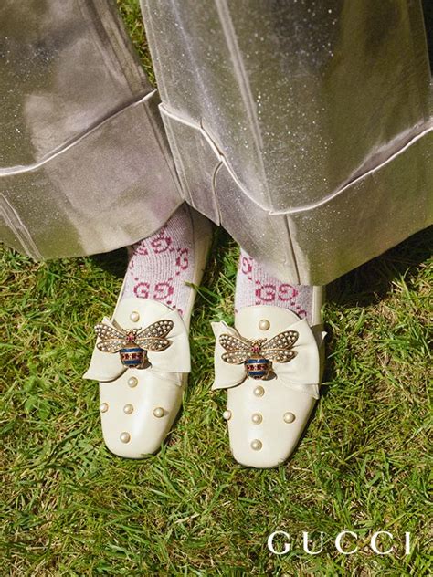gucci alessandro michele pearl ballerina